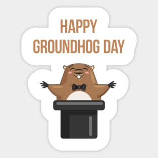 Happy Groundhog Day 2018 Sticker